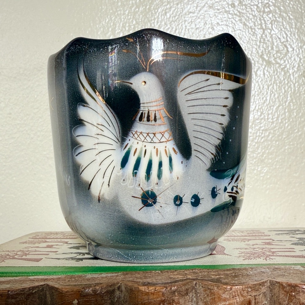Sascha Brastoff 1950s midcentury dove ceramic cachepot